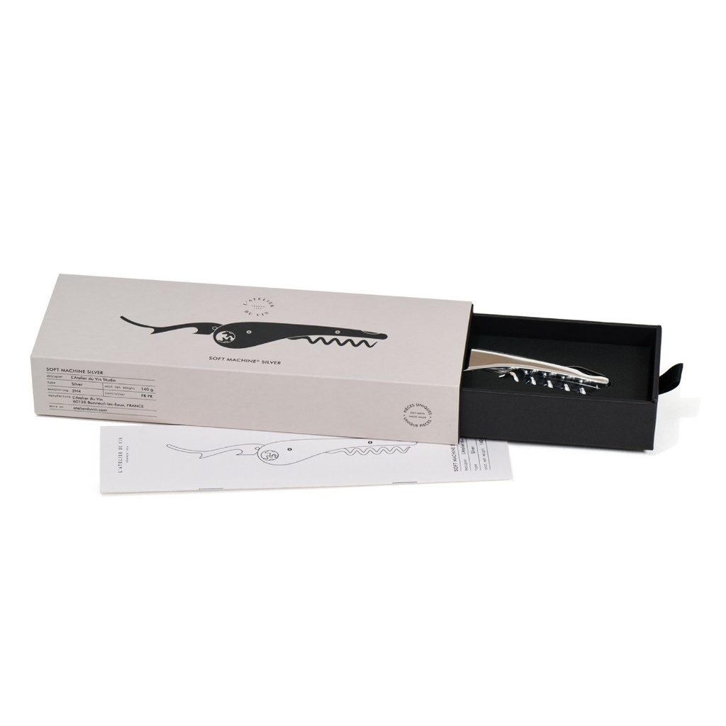 L'Atelier Du Vin Soft Machine Sommelier Corkscrew - Silver  - Can Be Engraved or Personalised