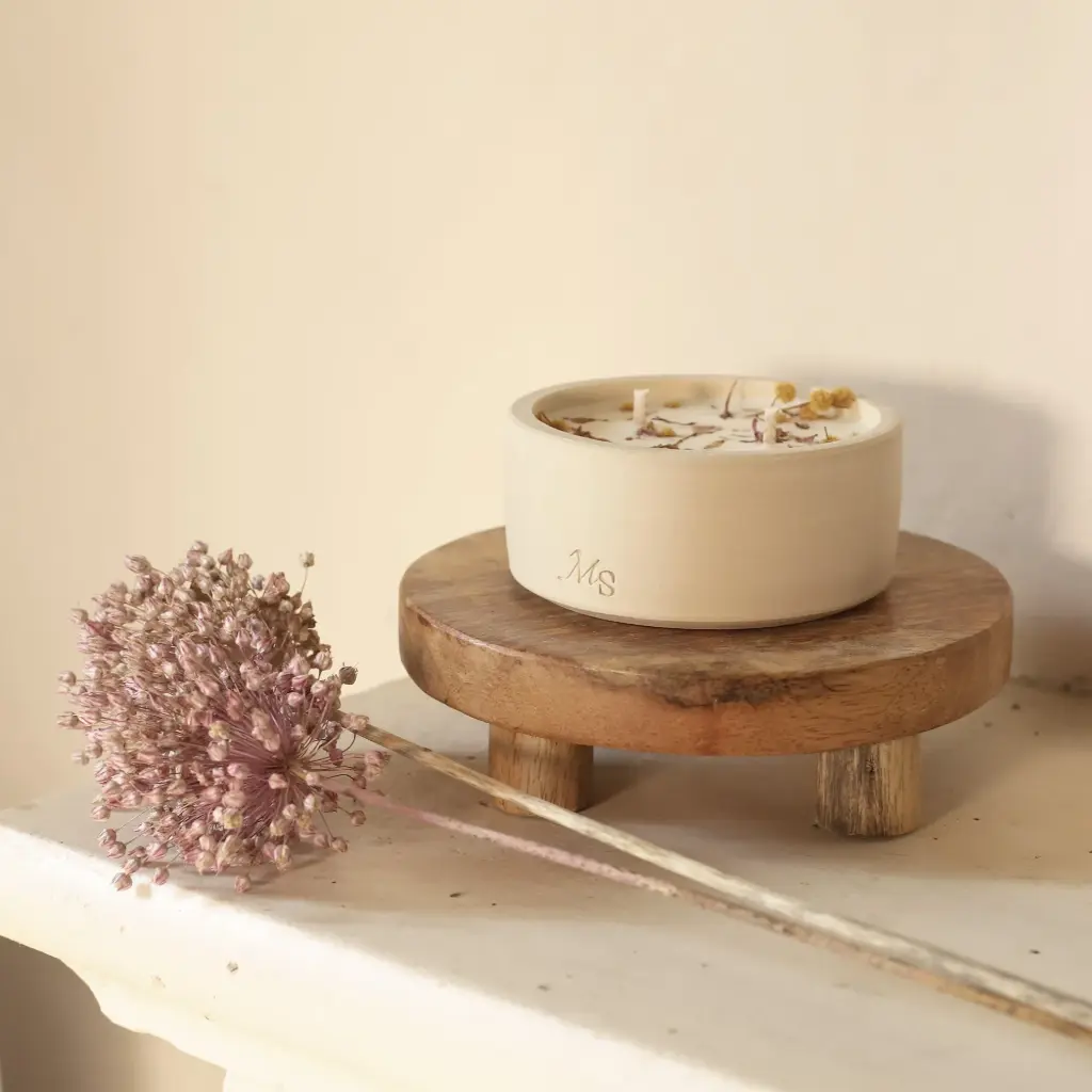 Bougies parfumées fleurs séchées -  Maison Séjour (Fleur d’oranger 200gr)