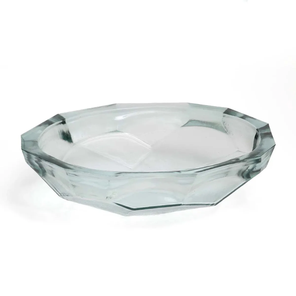 Plat en verre Origami bowl blue - BazarBizar (L)