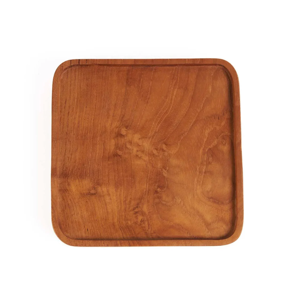BazarBizar - Teak square plate (S)