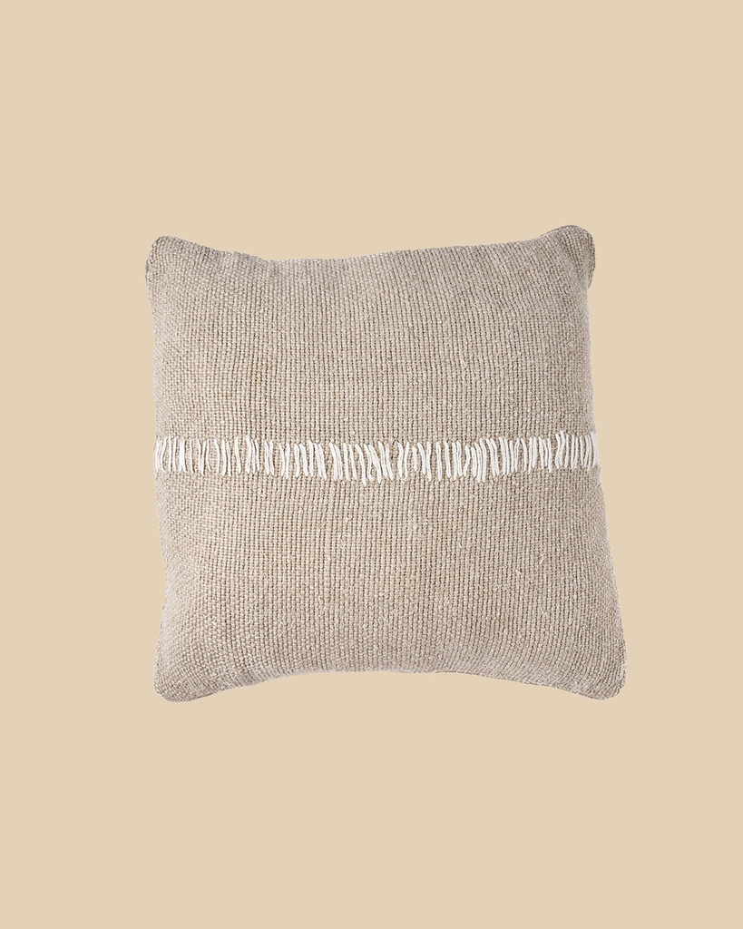 BazarBizar - Coussin The linen stitch natural white 