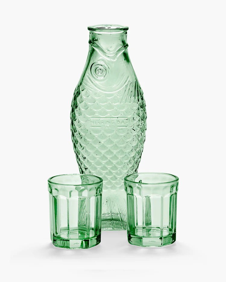 Carafe Fish et deux verres Green - Serax