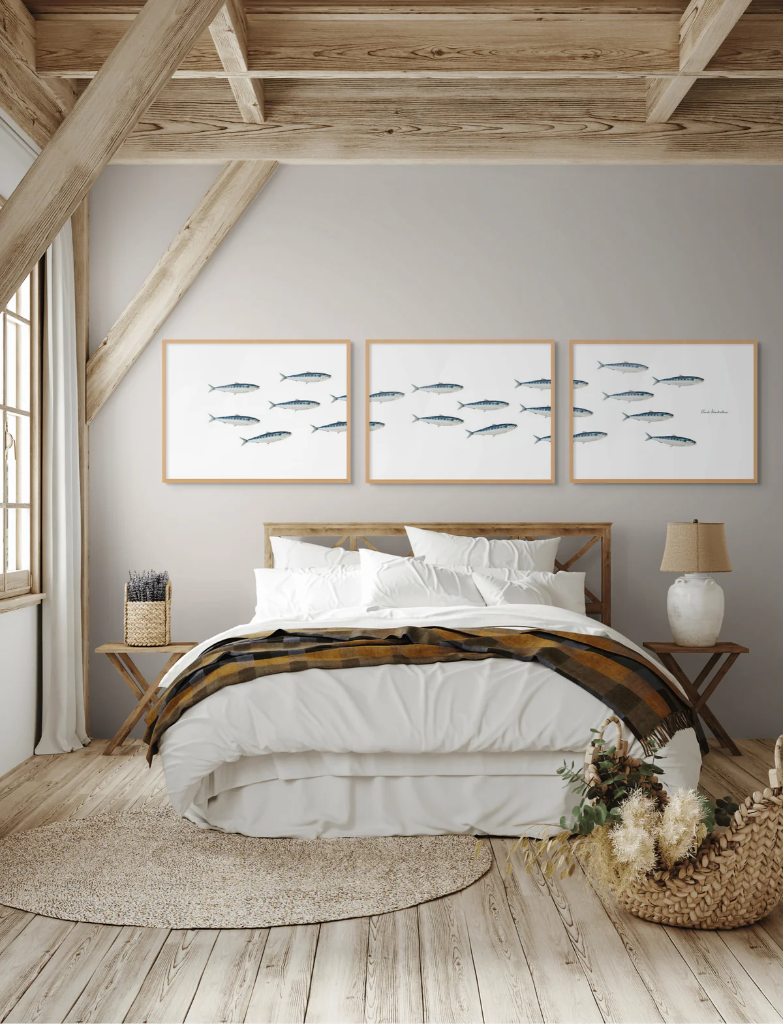 Tryptique banc de sardine - Papier d’art - Varek