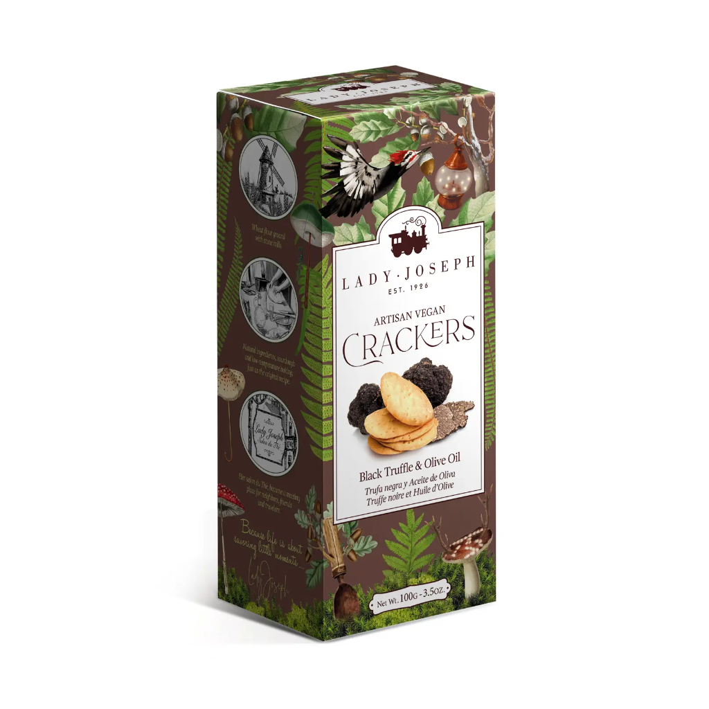 Crackers Artisan Vegan - Lady Joseph (Truffe noire & Huile d'olive)