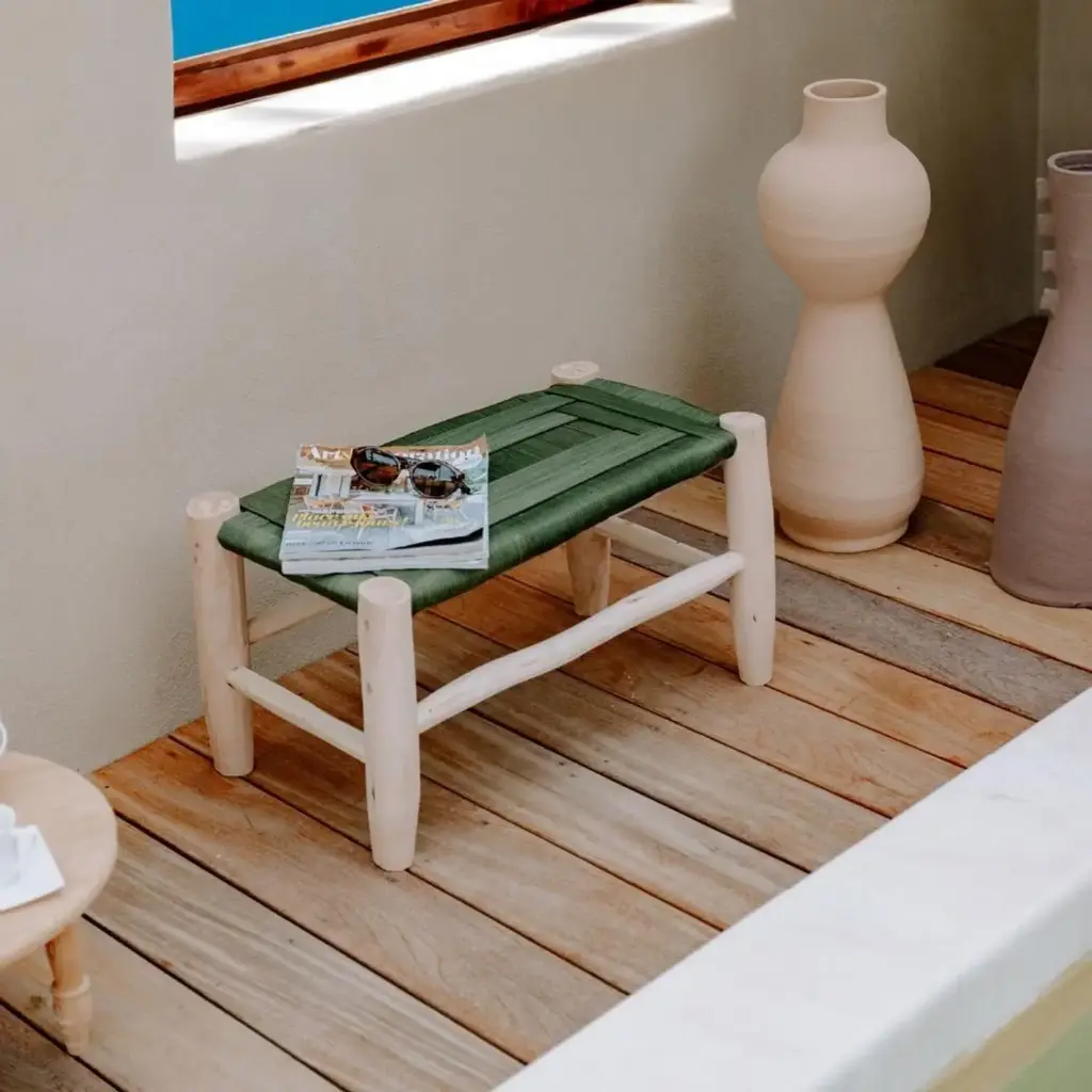 Banc en bois et corde kaki - Hyd'ile